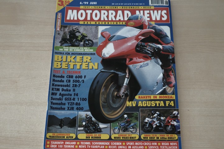 Deckblatt Motorrad News (06/1999)